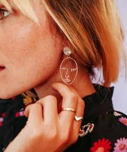 The Pretty Eclectic Abstract Face Earrings