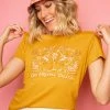 Dazey LA Mental Vacation - Mustard Tee NEW