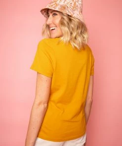 Dazey LA Mental Vacation - Mustard Tee NEW