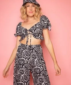 Dazey LA Tripnosis Ruffle Tie Top