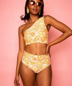 Dazey LA NEW Dazey Daisy High Waisted Swim Bottoms