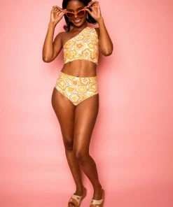 Dazey LA NEW Dazey Daisy High Waisted Swim Bottoms