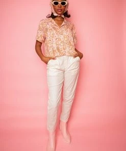 Dazey LA Pink Paradise Breezy Button Up NEW