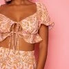 Dazey LA Pink Paradise Ruffle Tie Top NEW