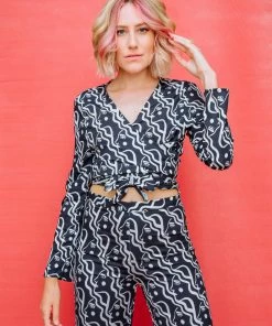 Dazey LA Waterfall Woman Disco Wrap Top