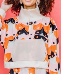 Dazey LA Velvet Half Zip Track Suit Top - T&T