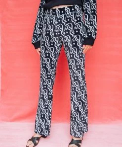 Dazey LA DAZEY BRAND Velvet Flare Track Suit Pants - Waterfall Woman