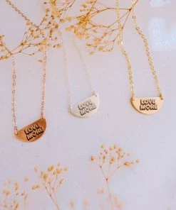 LEILA DAZEY LADY SHOP Love More Half Moon Necklace