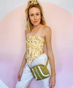 Grooves And Grain Bowler Hip Bag - Aloe Green And White