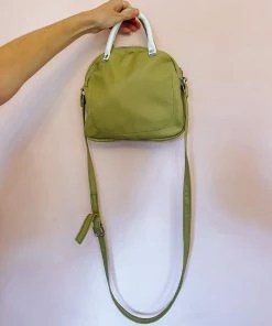 Grooves And Grain Bowler Mini Cross Body Bag - Aloe Green And White 8 Grooves And Grain Bowler Mini Cross Body Bag - Aloe Green And White