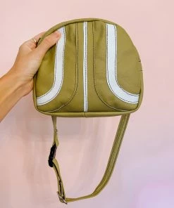 Grooves And Grain Bowler Hip Bag - Aloe Green And White
