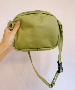 Grooves And Grain Bowler Hip Bag - Aloe Green And White