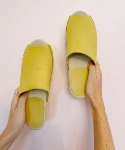 SV X Dazey Peep Toe Slide - Chartreuse DAZEY LADY SHOP