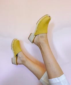 SV X Dazey Peep Toe Slide - Chartreuse DAZEY LADY SHOP