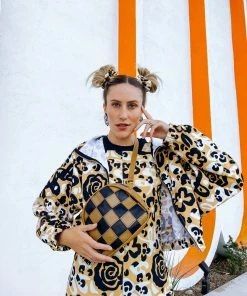 Grooves And Grain Bowler Hip Bag - Checkmate Black & Gold