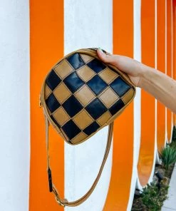 Grooves And Grain Bowler Hip Bag - Checkmate Black & Gold