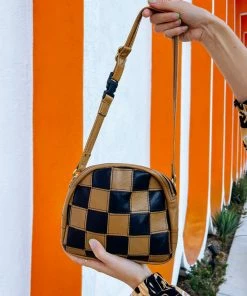 Grooves And Grain Bowler Hip Bag - Checkmate Black & Gold