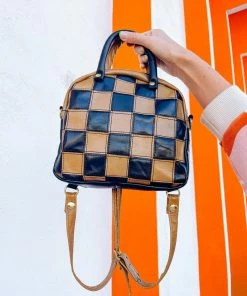 Grooves And Grain Convertible Bowler Mini - Checkmate Black & Gold