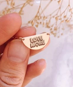 LEILA DAZEY LADY SHOP Love More Half Moon Necklace