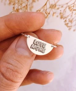 LEILA DAZEY LADY SHOP Love More Half Moon Necklace