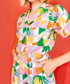 Dazey LA DAZEY BRAND Prismatic Hands Retro Jumpsuit