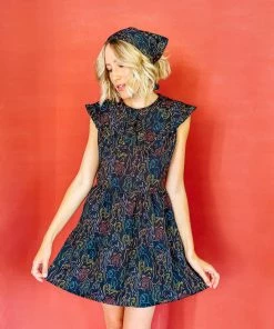 Dazey LA Prismatic Nudes Ruffle Collar Dress DAZEY BRAND