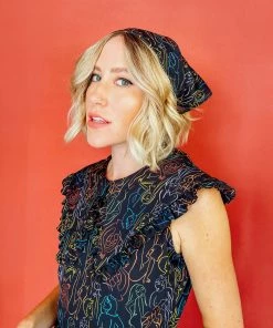 Dazey LA Prismatic Nudes Ruffle Collar Dress DAZEY BRAND