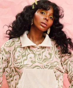 Dazey LA Velvet Half Zip Track Suit Top - Reflect