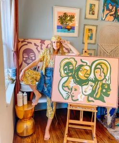 Dani Nagel DAZEY DEN Hangs Original Acrylic Painting