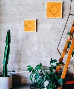 Emily Keating Snyder DAZEY LADY SHOP Gold Lion Canvas Threaded Artwork