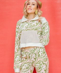 Dazey LA Velvet Half Zip Track Suit Top - Reflect