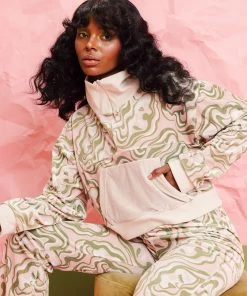 Dazey LA Velvet Half Zip Track Suit Top - Reflect