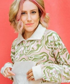 Dazey LA Velvet Half Zip Track Suit Top - Reflect