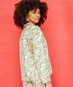 Dazey LA DAZEY BRAND Reflect Baggy Button Up