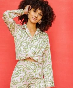 Dazey LA DAZEY BRAND Reflect Baggy Button Up