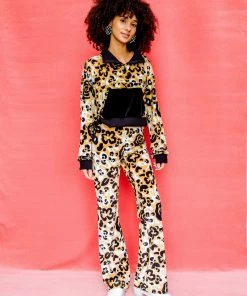 Dazey LA Velvet Flare Track Suit Pant - Fierce Florals