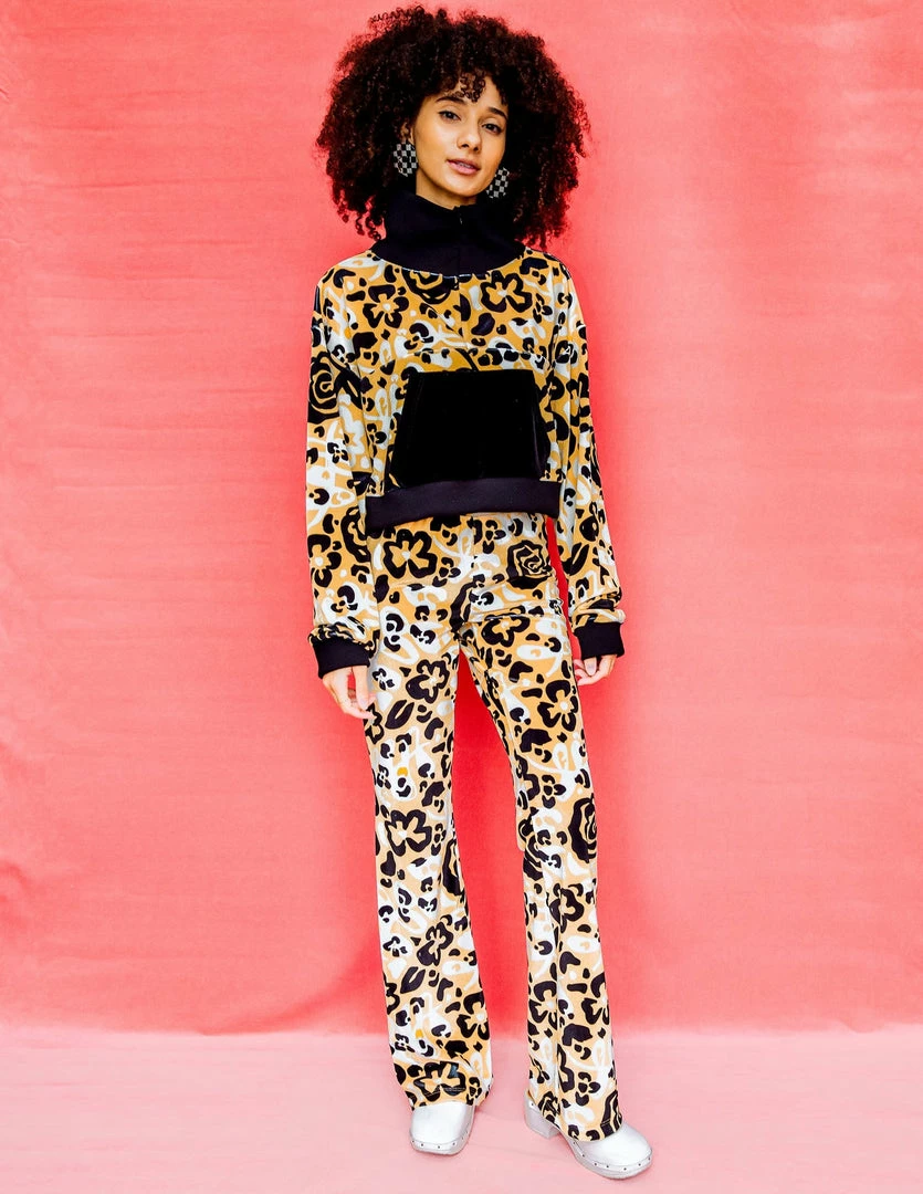 Dazey LA Velvet Half Zip Track Suit Top - Fierce Florals DAZEY BRAND 3 Dazey LA Velvet Half Zip Track Suit Top - Fierce Florals DAZEY BRAND