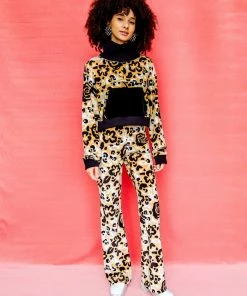 Dazey LA Velvet Flare Track Suit Pant - Fierce Florals
