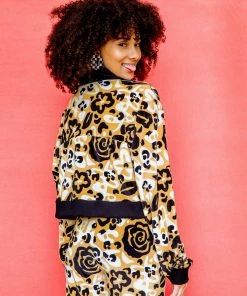 Dazey LA Velvet Half Zip Track Suit Top - Fierce Florals DAZEY BRAND 11 Dazey LA Velvet Half Zip Track Suit Top - Fierce Florals DAZEY BRAND