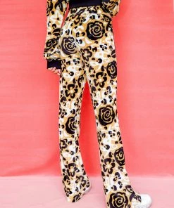 Dazey LA Velvet Flare Track Suit Pant - Fierce Florals