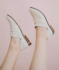 Salt+Umber Basque Slide Bootie In Bone DAZEY LADY SHOP